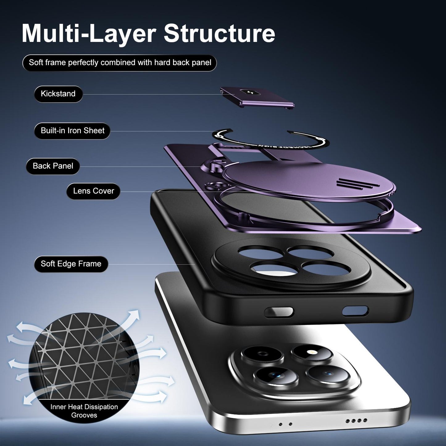 For Redmi Note 15 Global 164mm / Poco M8 5G Sliding Camshield Holder Magnetic Phone Case(Purple)