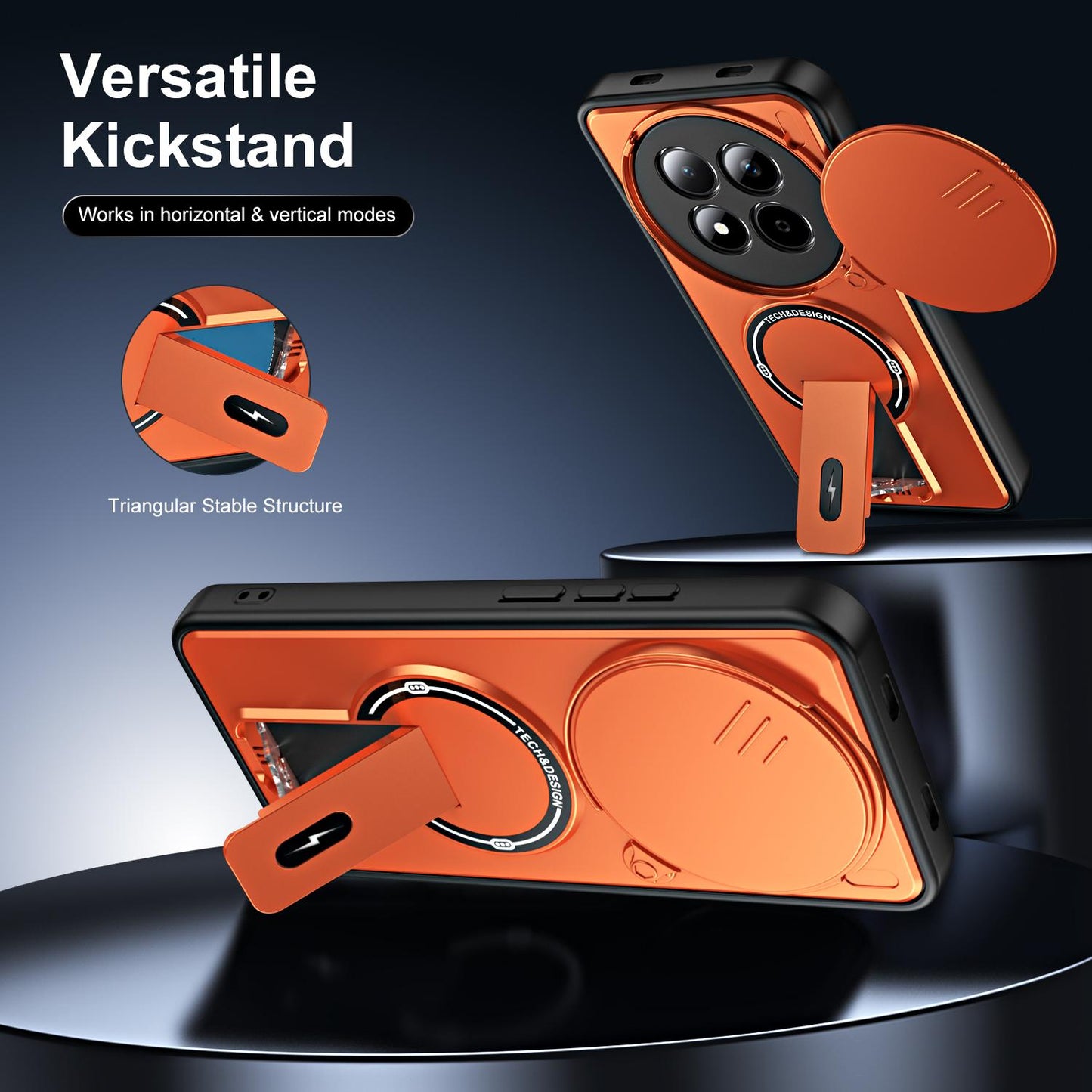 For Redmi Note 15 Pro 4G Global 163.2mm Sliding Camshield Holder Magnetic Phone Case(Orange)
