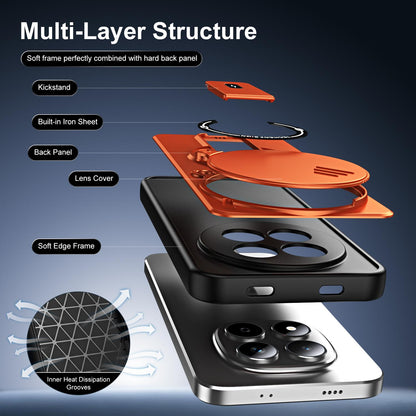 For Redmi Note 15 Pro 4G Global 163.2mm Sliding Camshield Holder Magnetic Phone Case(Orange)