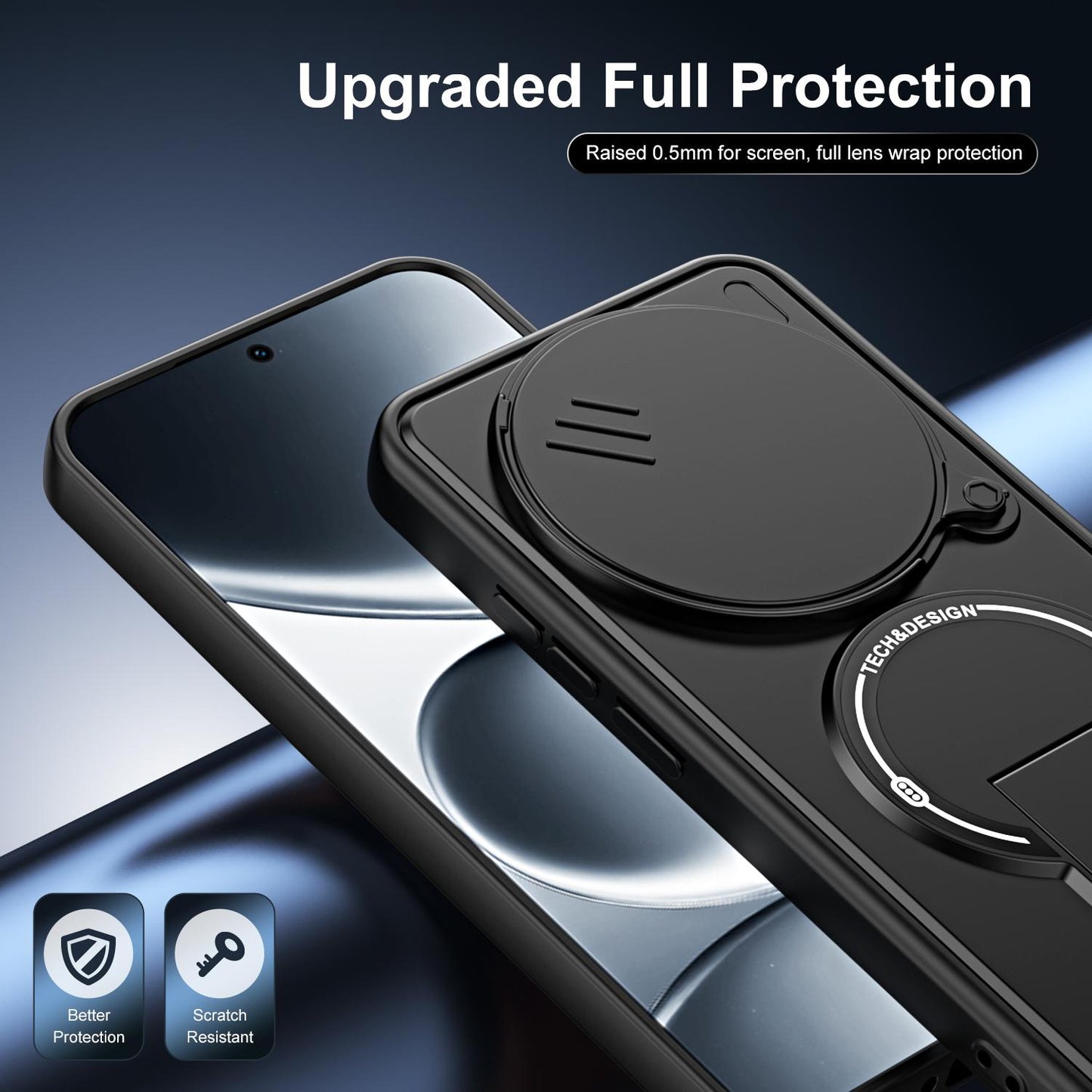 For Redmi Note 15 Pro 4G Global 163.2mm Sliding Camshield Holder Magnetic Phone Case(Black)