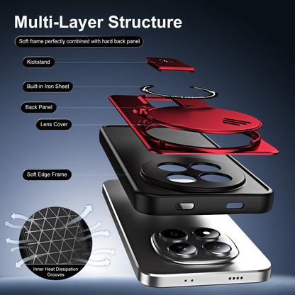 For Redmi Note 15 Pro 4G Global 163.2mm Sliding Camshield Holder Magnetic Phone Case(Red)