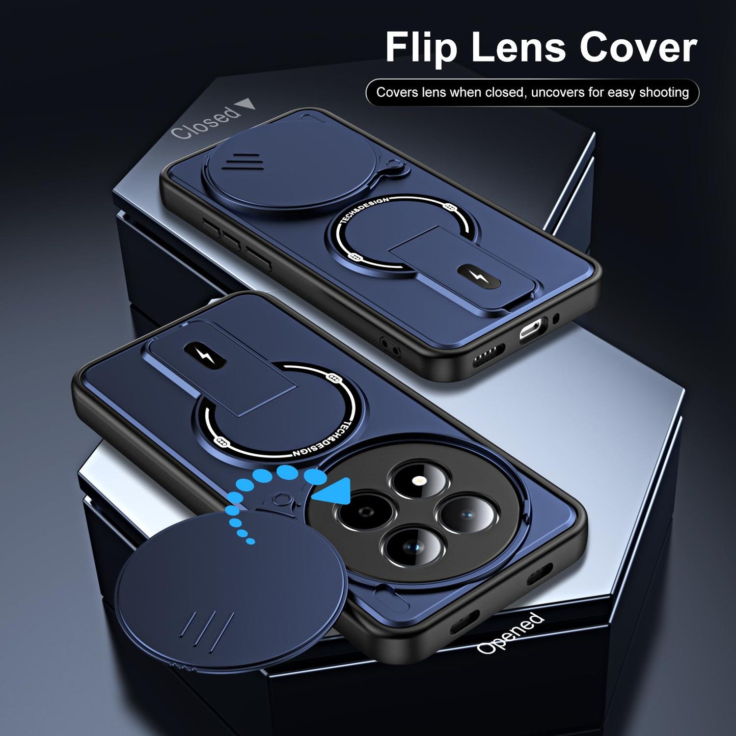 For Redmi Note 15 Pro 4G Global 163.2mm Sliding Camshield Holder Magnetic Phone Case(Blue)