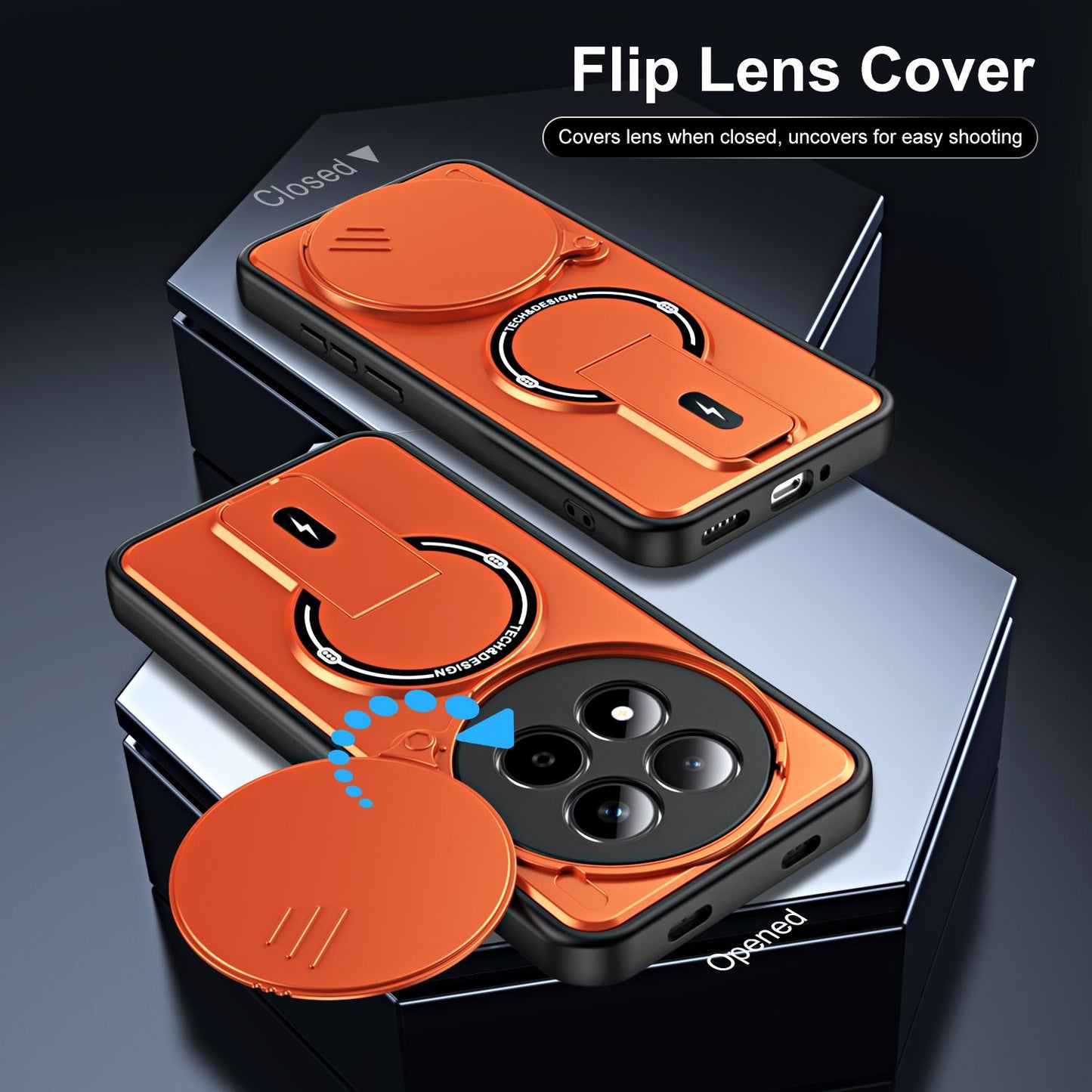 For Redmi Note 15 Pro 5G Global 163.6mm Sliding Camshield Holder Magnetic Phone Case(Orange)