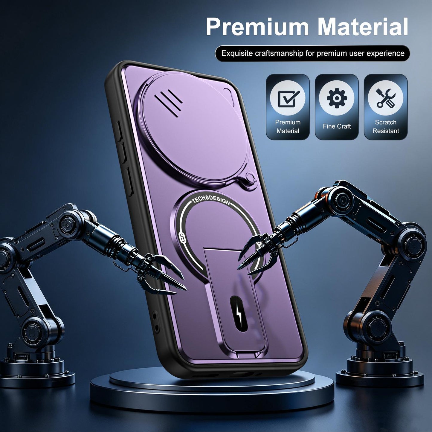 For Redmi Note 15 Pro 5G Global 163.6mm Sliding Camshield Holder Magnetic Phone Case(Purple)