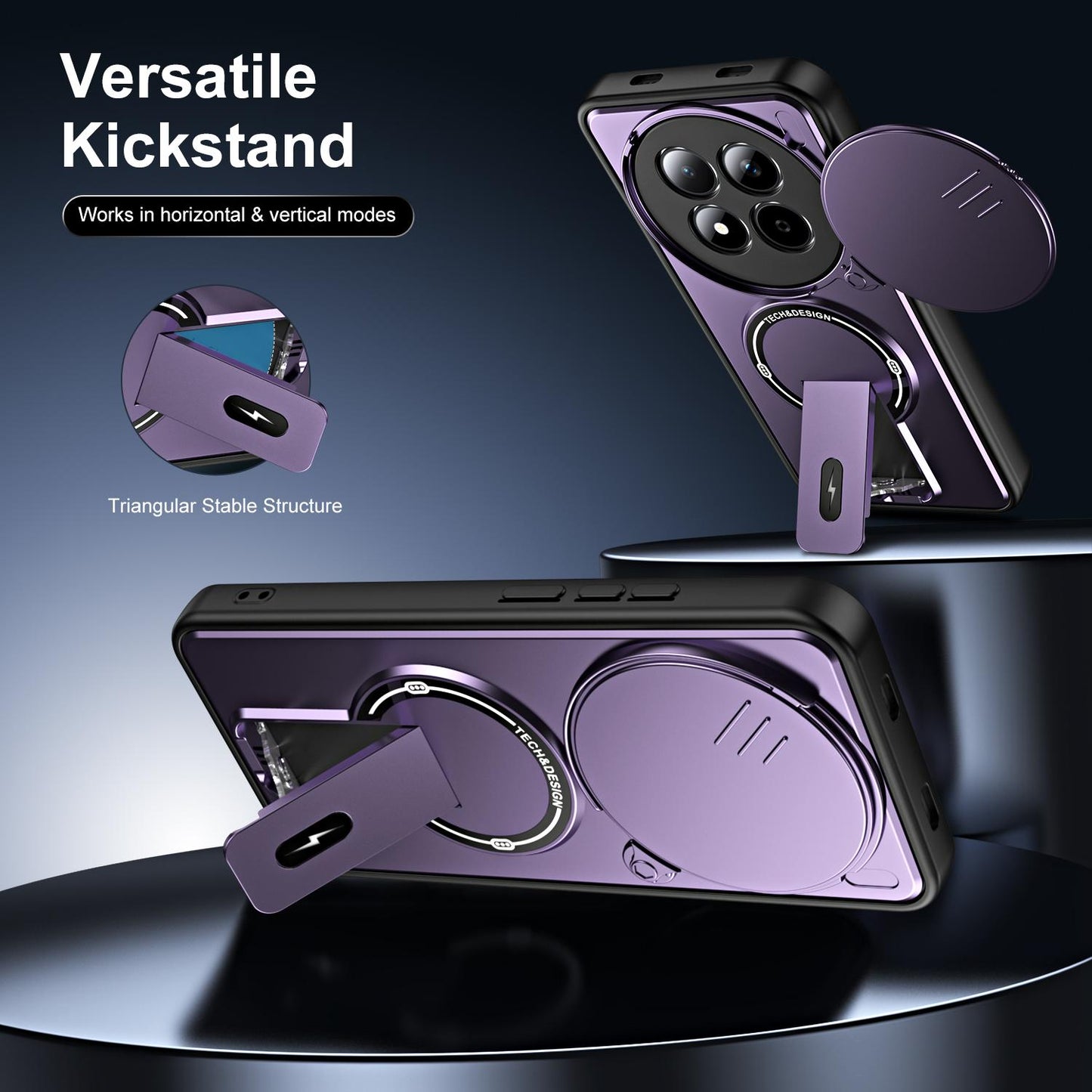 For Redmi Note 15 Pro 5G Global 163.6mm Sliding Camshield Holder Magnetic Phone Case(Purple)