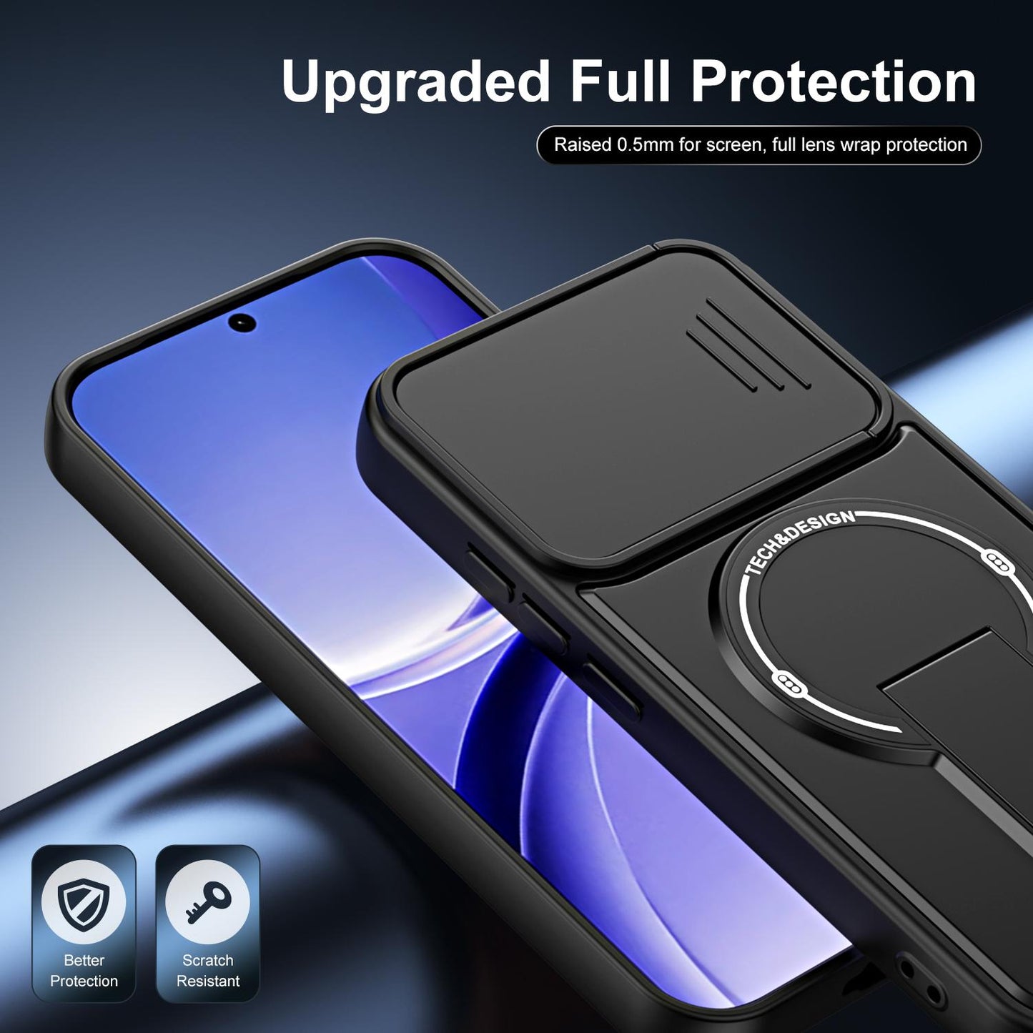 For Redmi Turbo 5 5G / Poco X8 Pro 5G Sliding Camshield Holder Magnetic Phone Case(Orange)