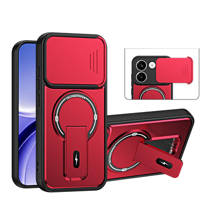 For Redmi Turbo 5 5G / Poco X8 Pro 5G Sliding Camshield Holder Magnetic Phone Case(Red)