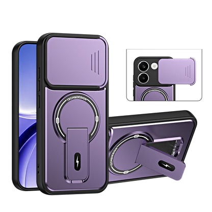 For Redmi Turbo 5 5G / Poco X8 Pro 5G Sliding Camshield Holder Magnetic Phone Case(Purple)