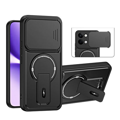 For Redmi Turbo 5 Max / Poco X8 Pro Max Sliding Camshield Holder Magnetic Phone Case(Black)