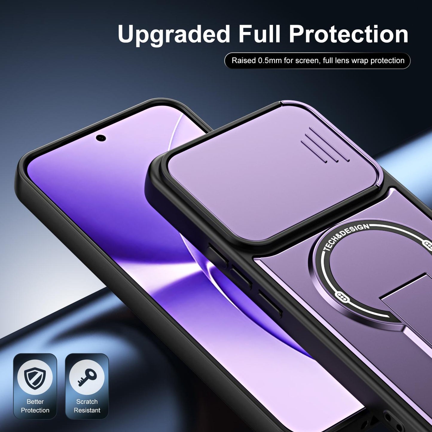 For Redmi Turbo 5 Max / Poco X8 Pro Max Sliding Camshield Holder Magnetic Phone Case(Blue)
