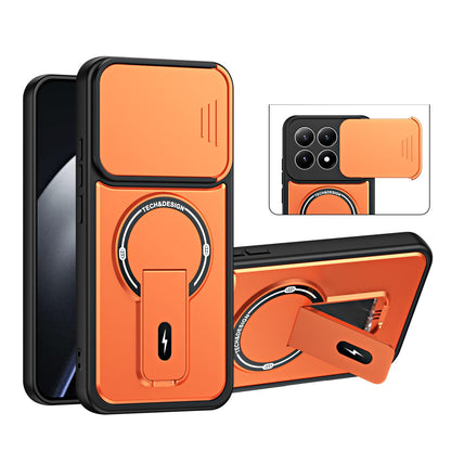 For Xiaomi 15T 5G Sliding Camshield Holder Magnetic Phone Case(Orange)
