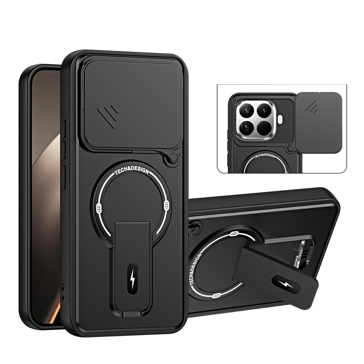 For Xiaomi 15T Pro 5G Sliding Camshield Holder Magnetic Phone Case(Black)