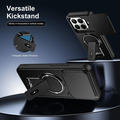 For Xiaomi 15T Pro 5G Sliding Camshield Holder Magnetic Phone Case(Black)