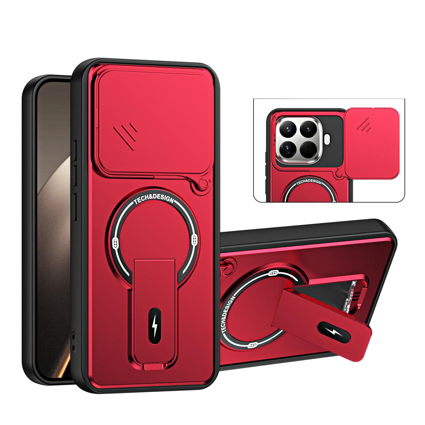 For Xiaomi 15T Pro 5G Sliding Camshield Holder Magnetic Phone Case(Red)