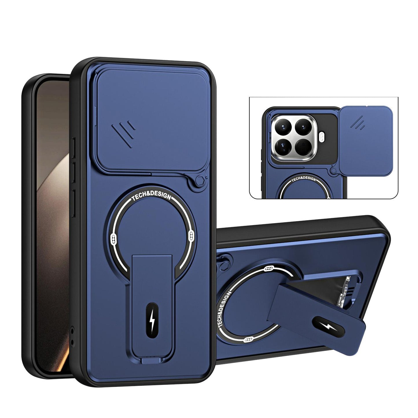 For Xiaomi 15T Pro 5G Sliding Camshield Holder Magnetic Phone Case(Blue)