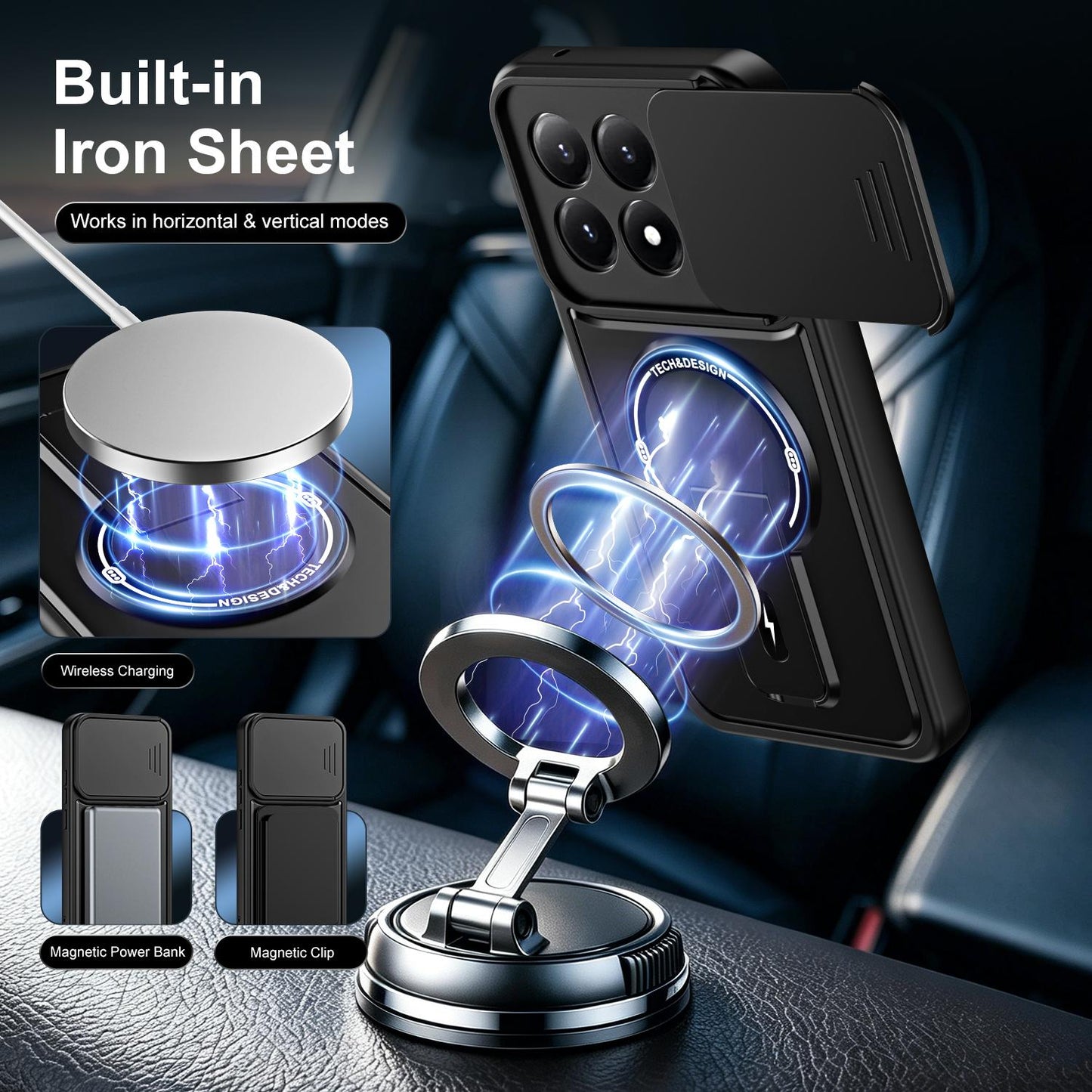 For Xiaomi 17 Sliding Camshield Holder Magnetic Phone Case(Black)