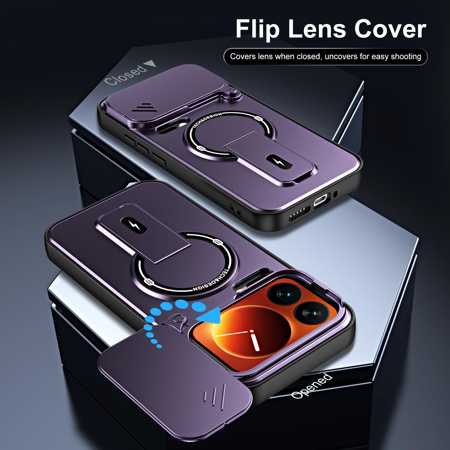 For Xiaomi 17 Pro Sliding Camshield Holder Magnetic Phone Case(Purple)