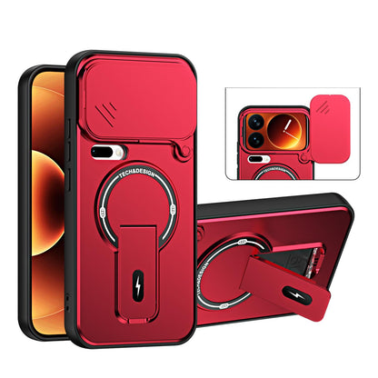 For Xiaomi 17 Pro Max Sliding Camshield Holder Magnetic Phone Case(Red)