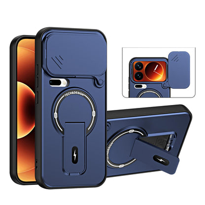 For Xiaomi 17 Pro Max Sliding Camshield Holder Magnetic Phone Case(Blue)