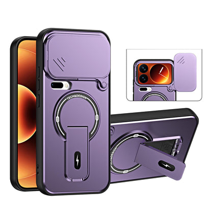For Xiaomi 17 Pro Max Sliding Camshield Holder Magnetic Phone Case(Purple)