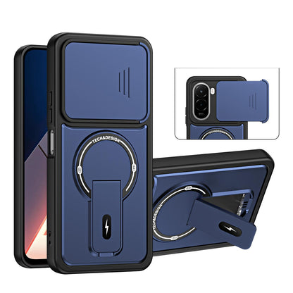 For Xiaomi Poco M7 4G 169mm / M7 Plus Sliding Camshield Holder Magnetic Phone Case(Blue)