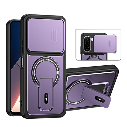 For Xiaomi Poco M7 4G 169mm / M7 Plus Sliding Camshield Holder Magnetic Phone Case(Purple)