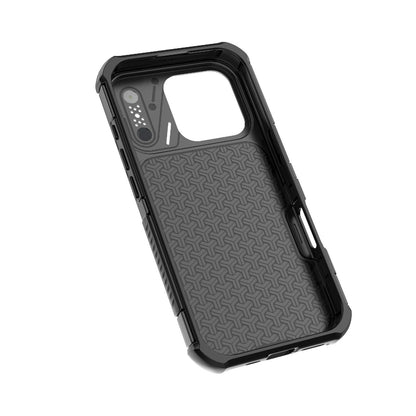 For iPhone 15 Pro Rugged Carbon Fiber Texture Airbag Shockproof Magnetic Phone Case(Gray)
