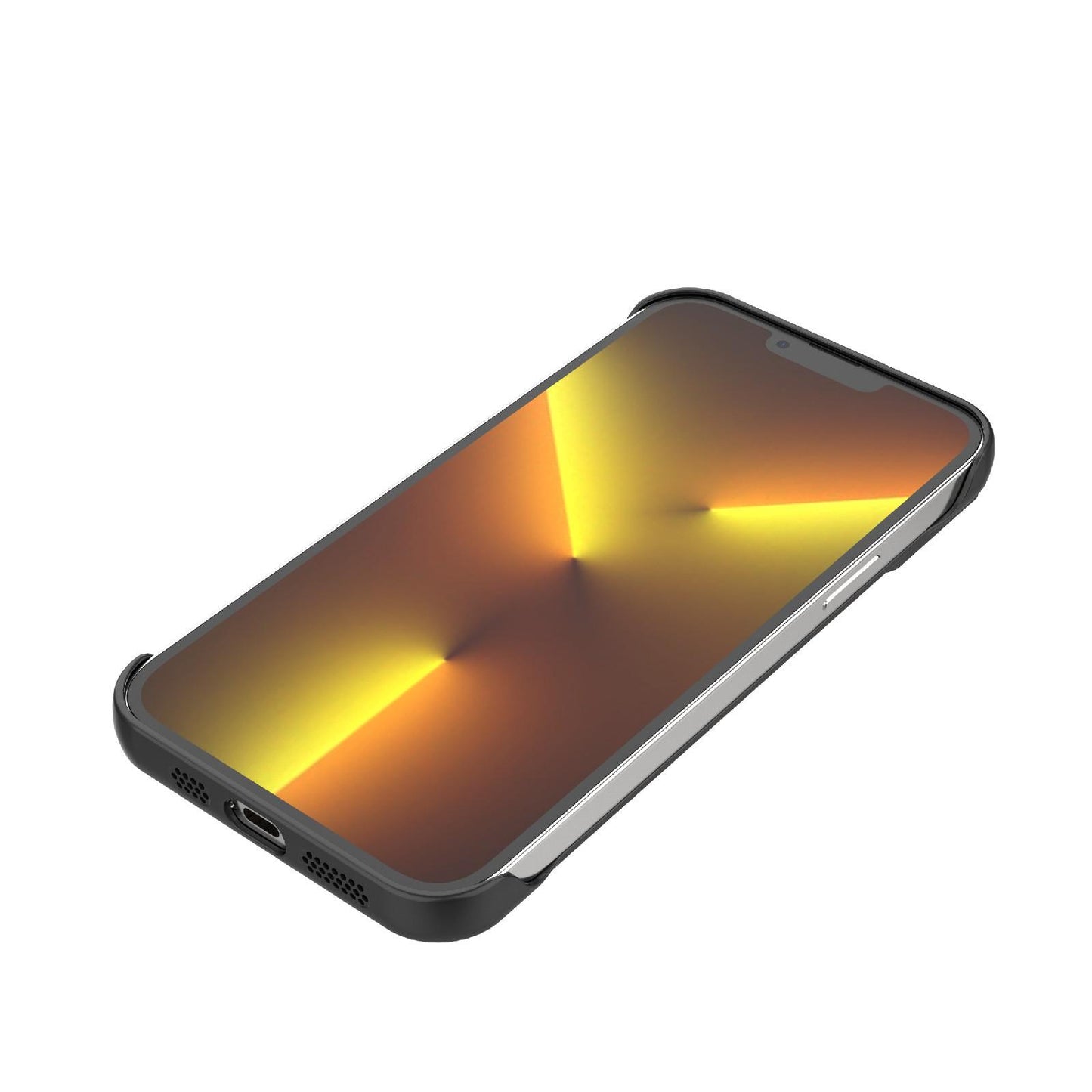 For iPhone 13 Pro Frameless Half-Wrapped Carbon Fiber Texture PC Magnetic Phone Case(Gray)