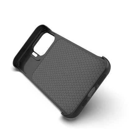 For iPhone 14 Pro Max Frameless Half-Wrapped Carbon Fiber Texture PC Magnetic Phone Case(Gray)