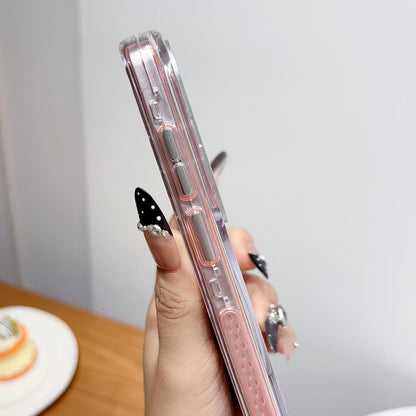 For Galaxy S26 5G Crystal Clear Camera Lens Holder Magnetic Phone Case - Pink - EDA009991502A