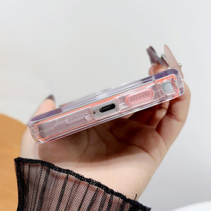 For Galaxy S26 5G Crystal Clear Camera Lens Holder Magnetic Phone Case - Pink - EDA009991502A