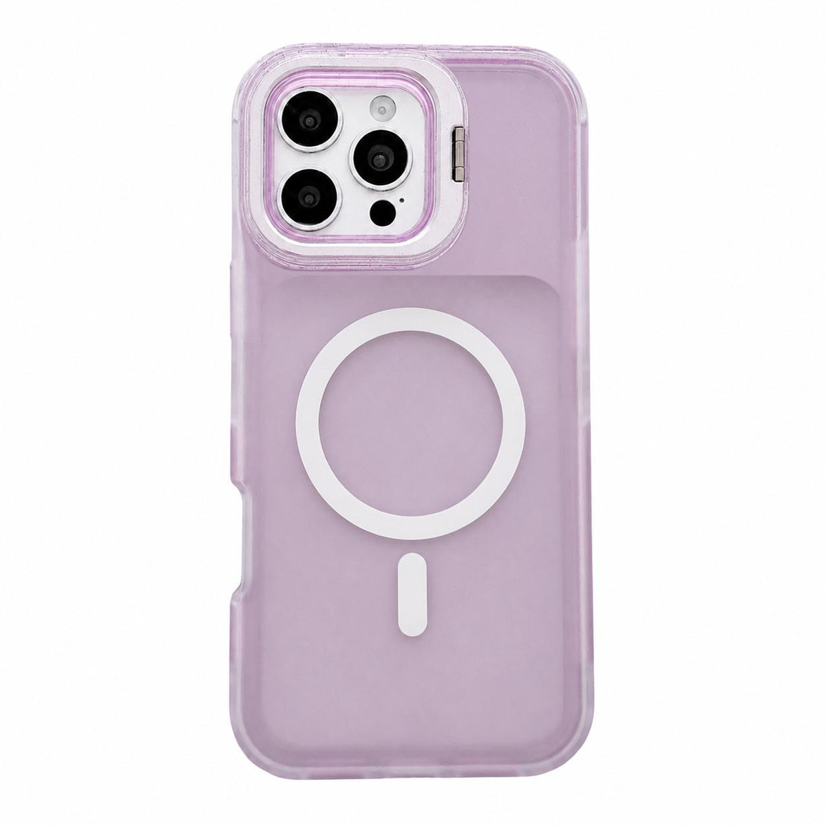 For iPhone 16 Pro Skin Feel Frosted Camera Lens Holder Magnetic Phone Case - Purple - EDA009991806B