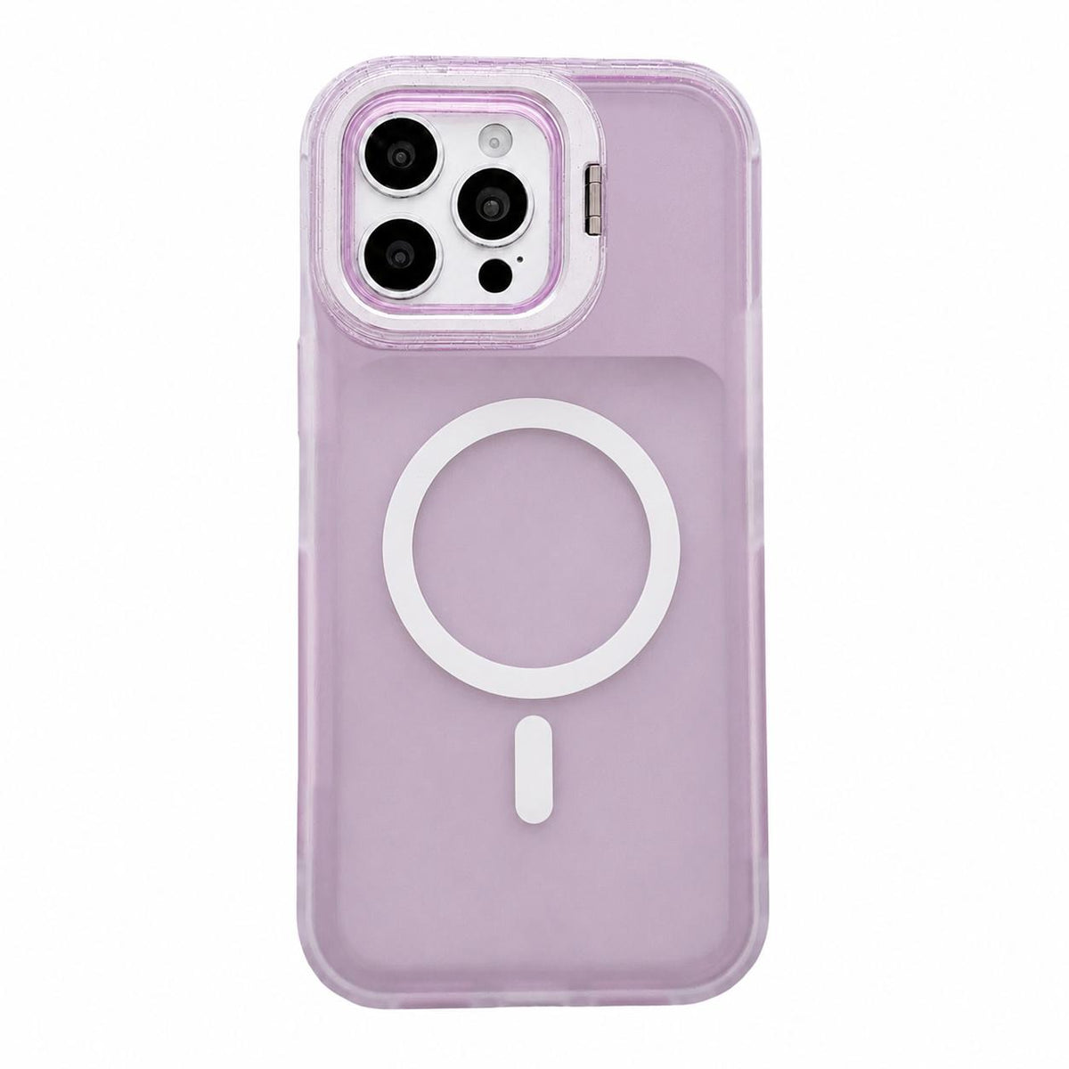 For iPhone 15 Pro Max Skin Feel Frosted Camera Lens Holder Magnetic Phone Case - Purple - EDA009991809B