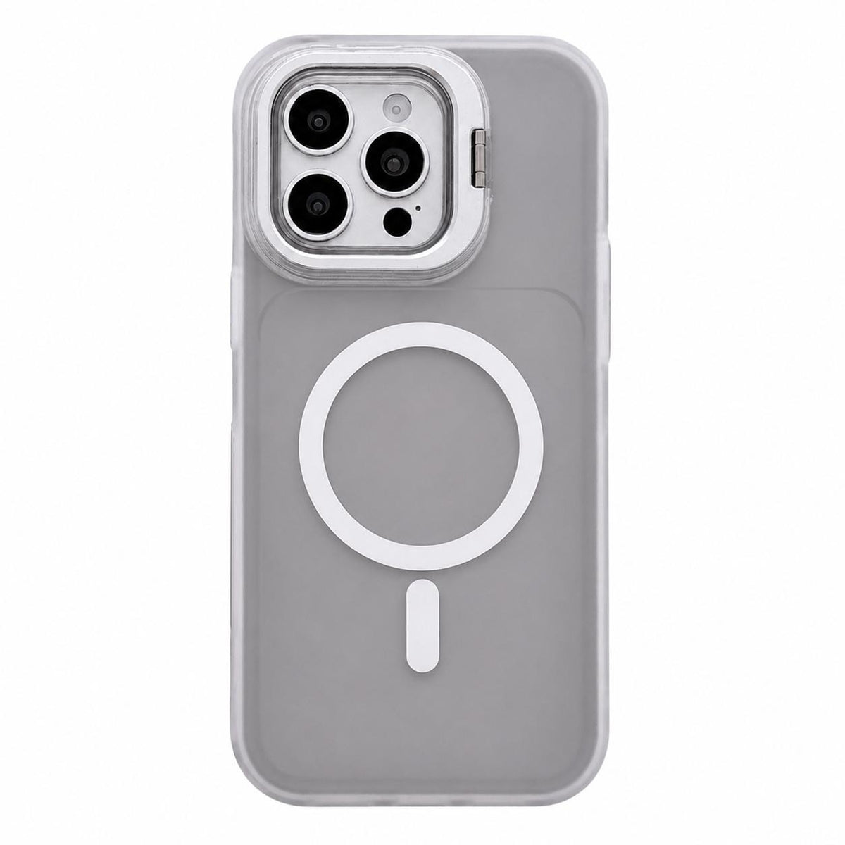 For iPhone 15 Pro Max Skin Feel Frosted Camera Lens Holder Magnetic Phone Case - Black - EDA009991809C
