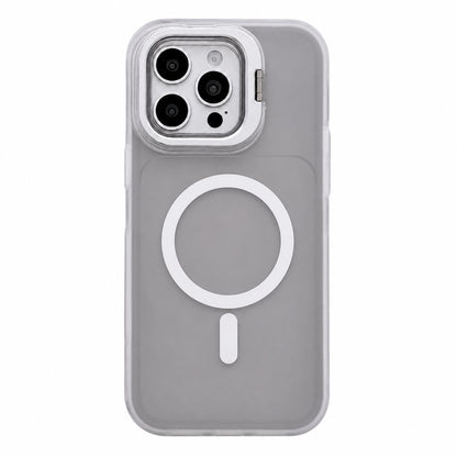 For iPhone 15 Pro Max Skin Feel Frosted Camera Lens Holder Magnetic Phone Case - Black - EDA009991809C