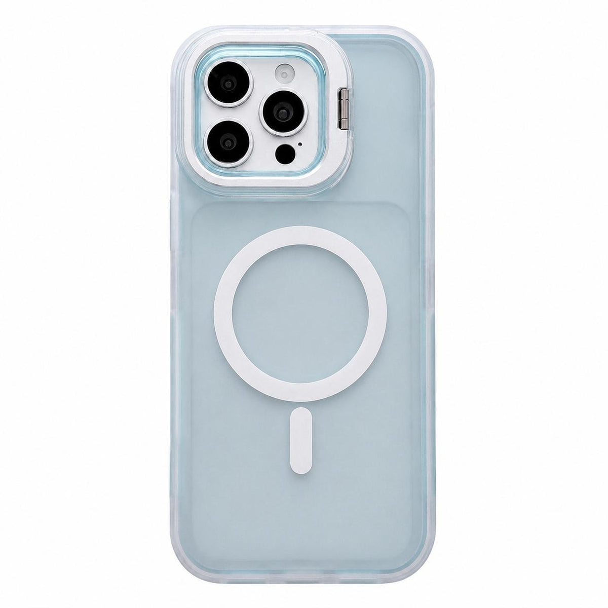 For iPhone 12 Pro Max Skin Feel Frosted Camera Lens Holder Magnetic Phone Case - Blue - EDA009991820A