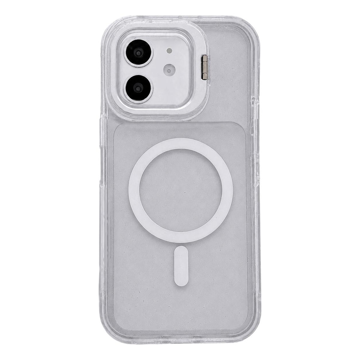 For iPhone 11 Crystal Clear Glitter Camera Lens Holder Magnetic Phone Case - Transparent - EDA009992222A