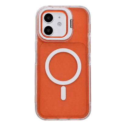 For iPhone 11 Crystal Clear Glitter Camera Lens Holder Magnetic Phone Case - Orange - EDA009992222E