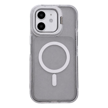 For iPhone 11 Crystal Clear Glitter Camera Lens Holder Magnetic Phone Case - Black - EDA009992222F