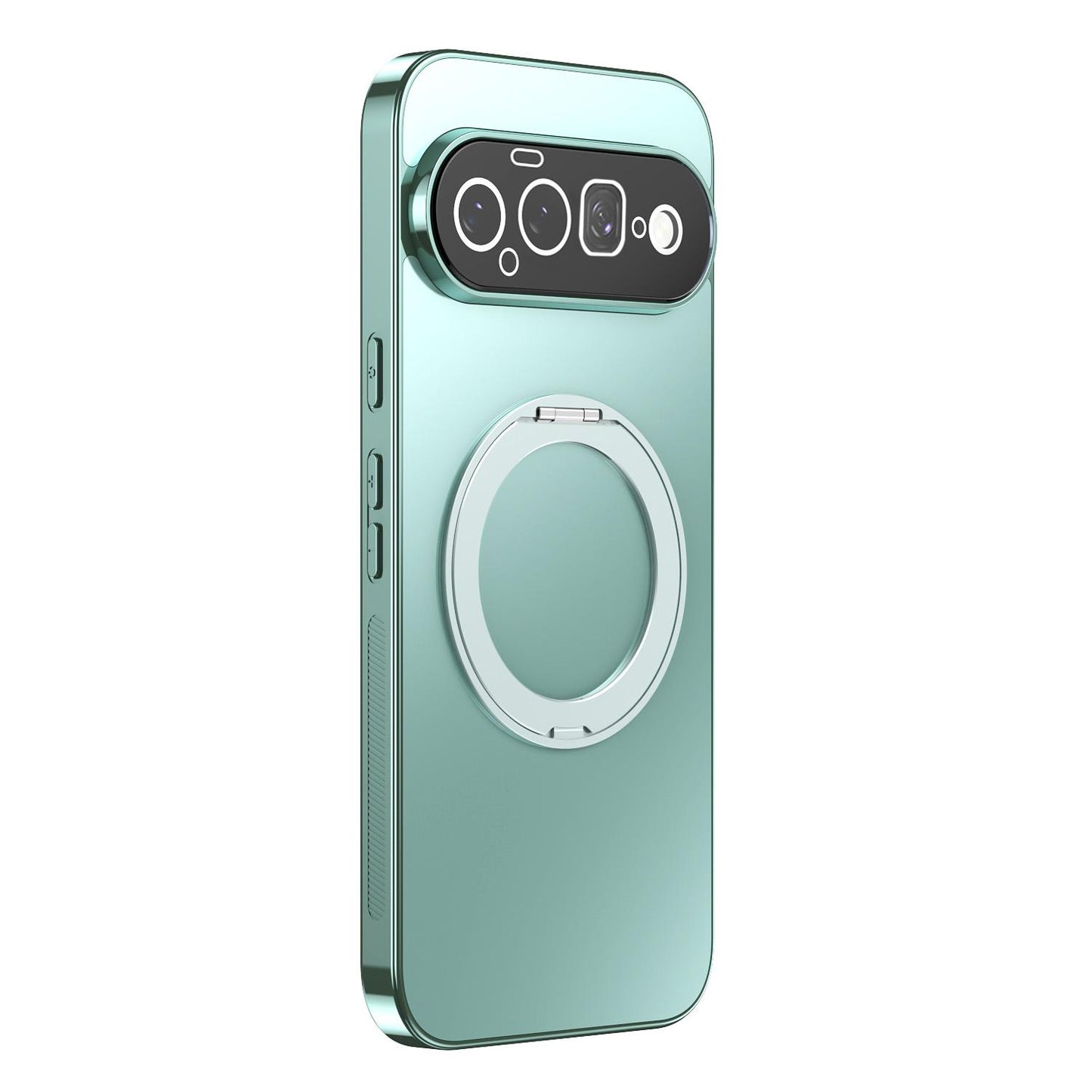 For Google Pixel 11 360 Degree Rotating Holder MagSafe Electroplated Phone Case with Lens Cover(Green)