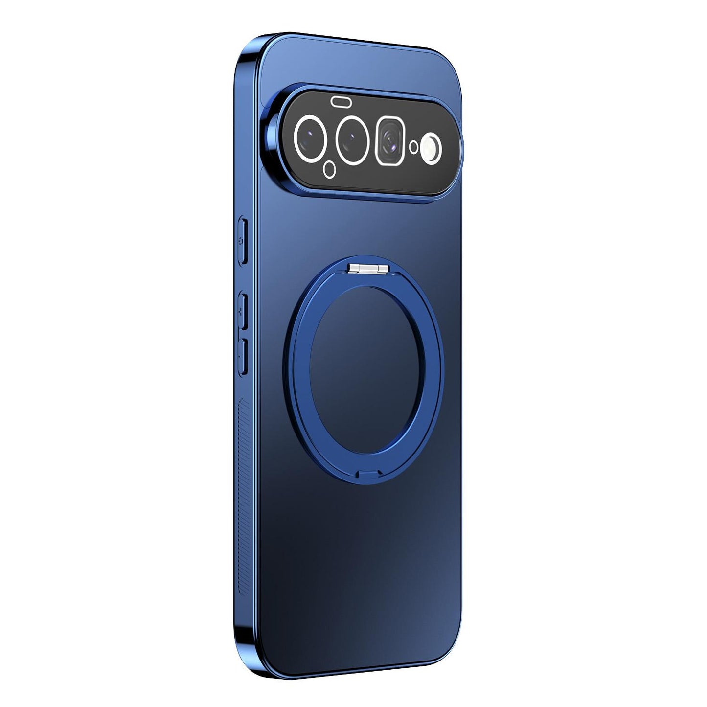 For Google Pixel 11 360 Degree Rotating Holder MagSafe Electroplated Phone Case with Lens Cover(Navy Blue)