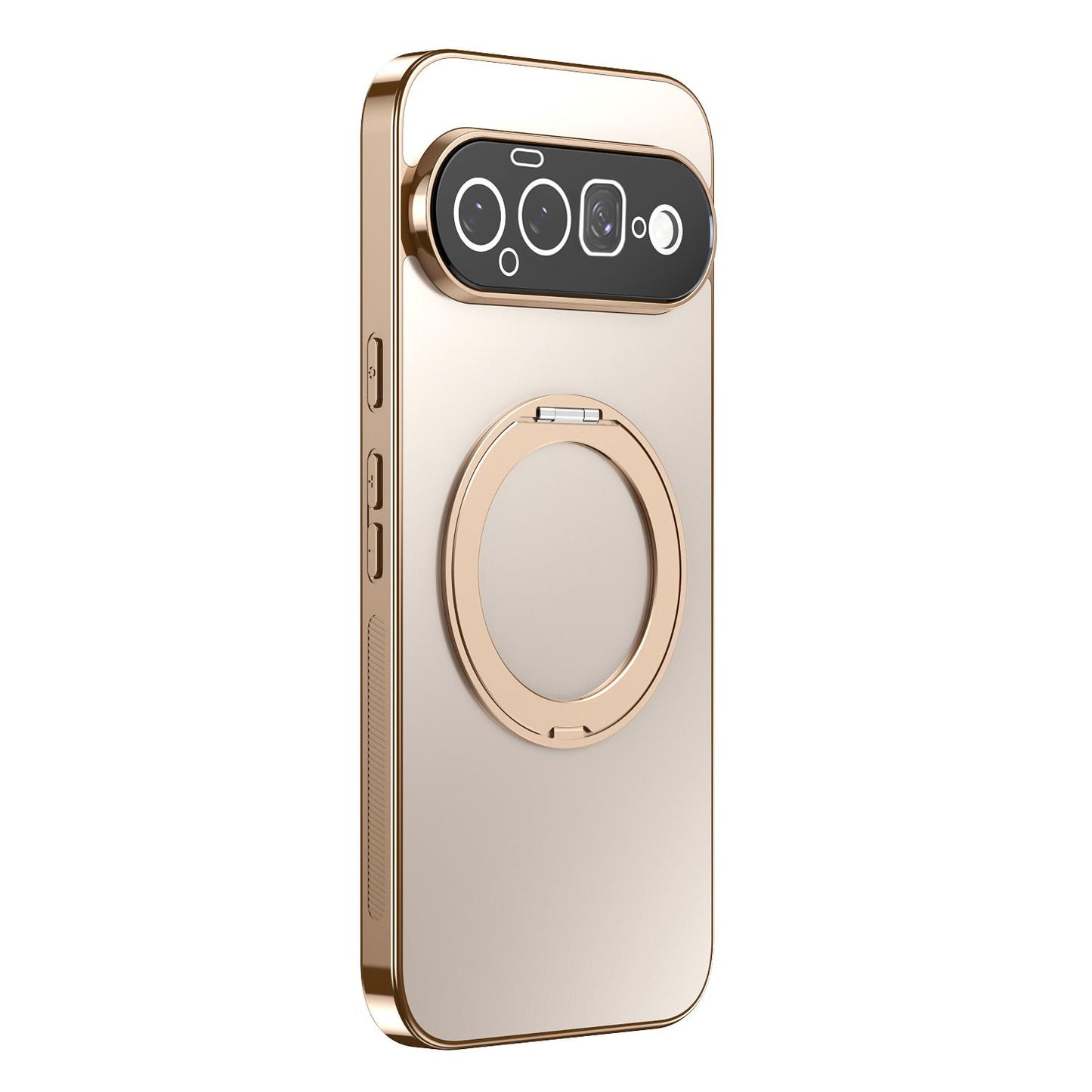 For Google Pixel 11 360 Degree Rotating Holder MagSafe Electroplated Phone Case with Lens Cover(Gold)
