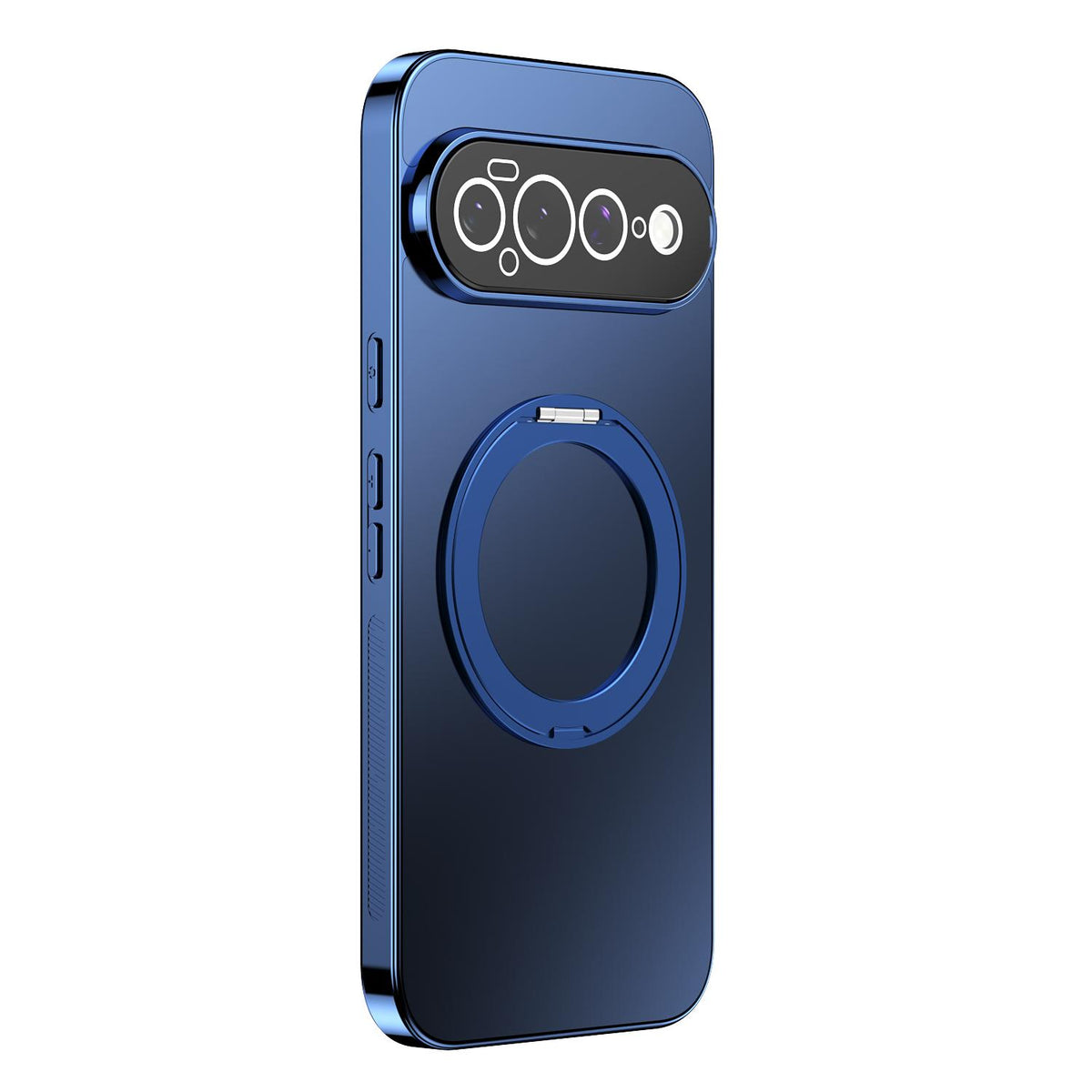For Google Pixel 11 Pro 360 Degree Rotating Holder MagSafe Electroplated Phone Case with Lens Cover - Navy Blue - EDA009992303E