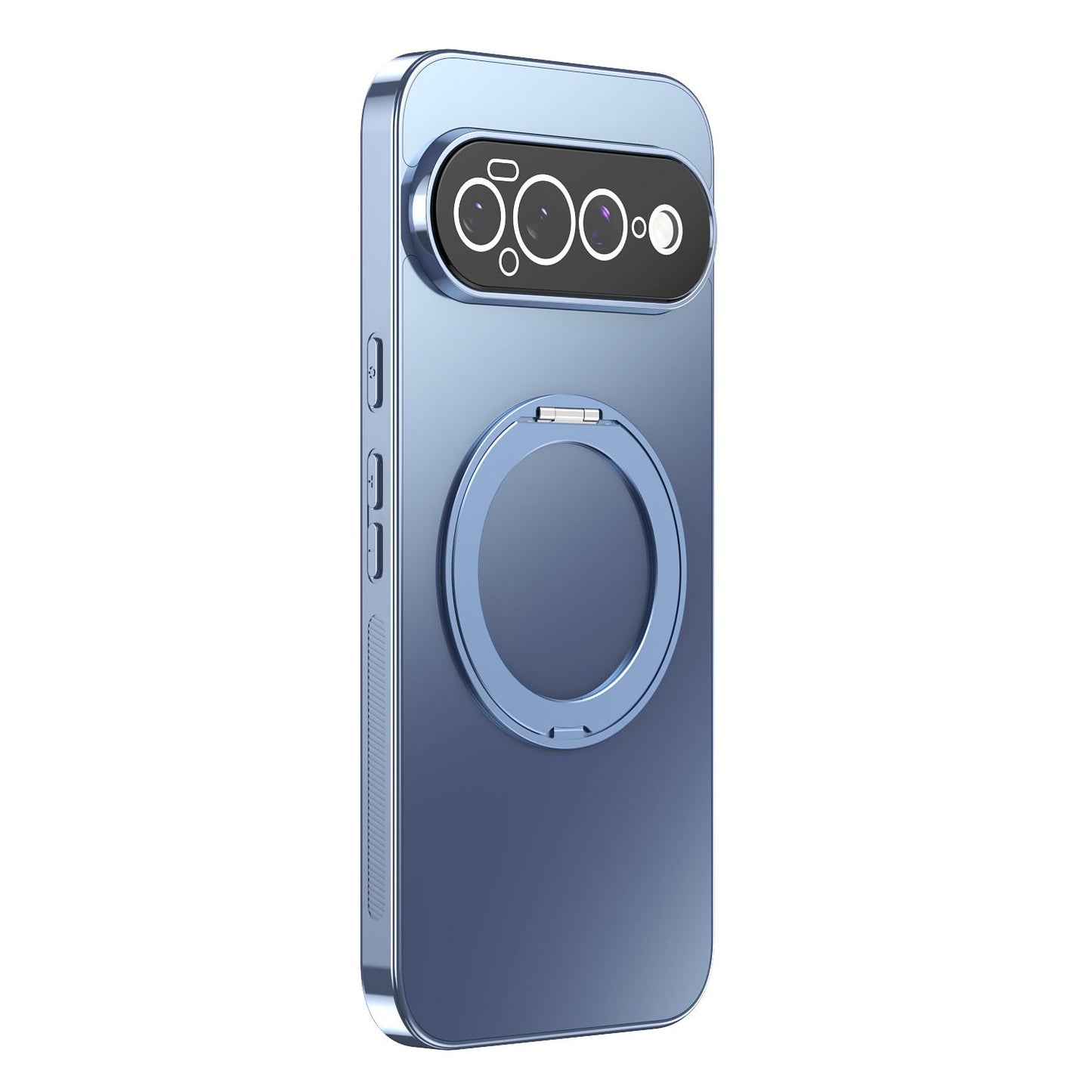 For Google Pixel 11 Pro 360 Degree Rotating Holder MagSafe Electroplated Phone Case with Lens Cover(Sierra Blue)