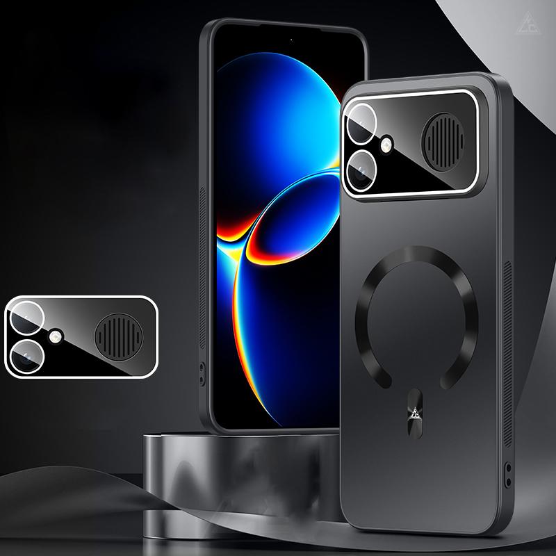 For Redmi K90 Max 5G Ice Magnetic Explosion-proof Lens Film PC Phone Case(Graphite Black)