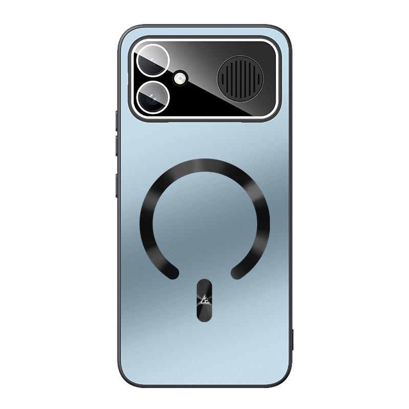 For Redmi K90 Max 5G Ice Magnetic Explosion-proof Lens Film PC Phone Case(Moonlight Blue)