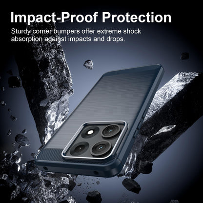For Lenovo Legion Y70 5G 2026 Carbon Fiber Brushed Texture TPU Phone Case(Blue)