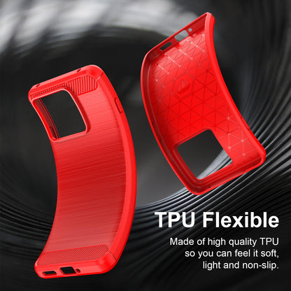 For Lenovo Legion Y70 5G 2026 Carbon Fiber Brushed Texture TPU Phone Case(Red)