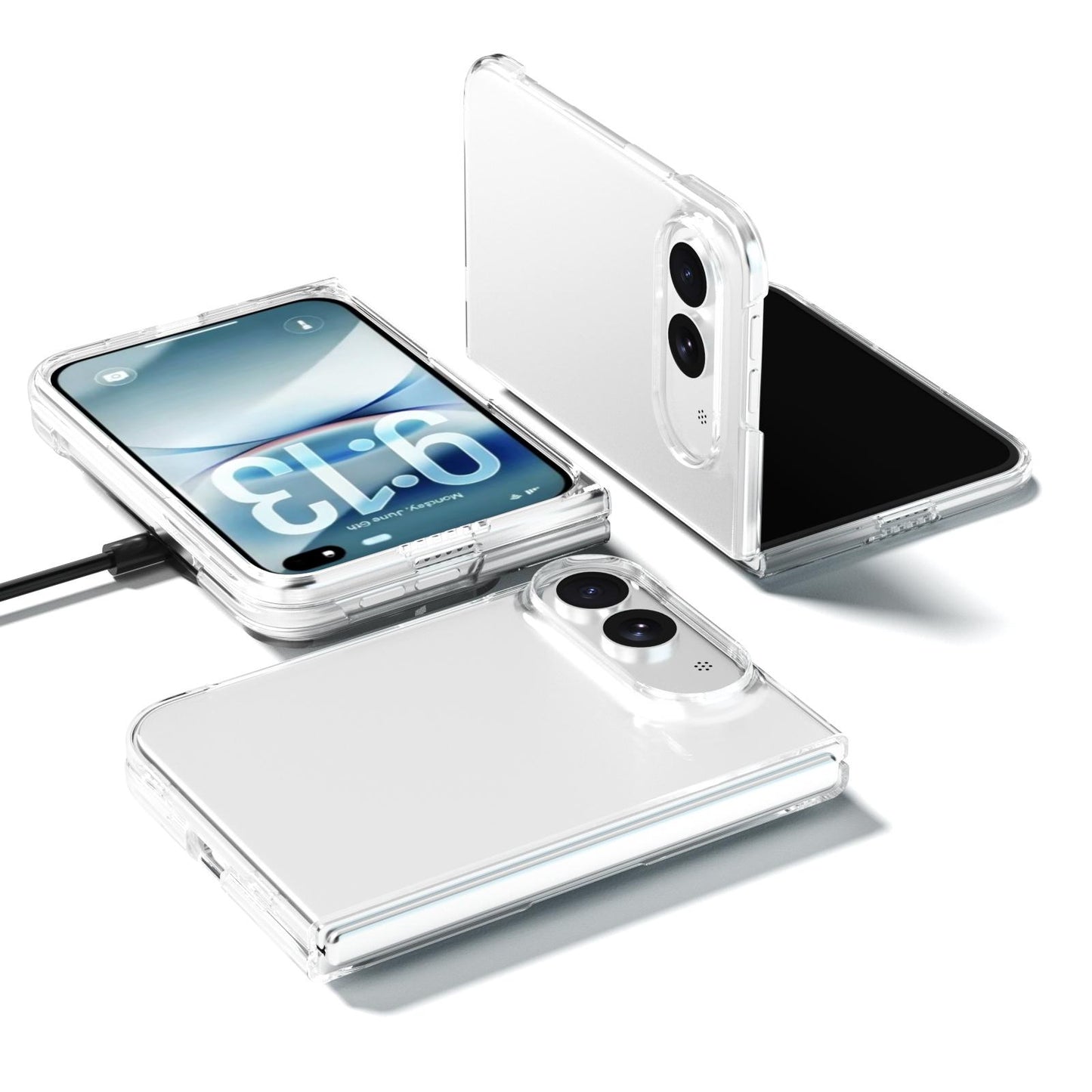 For iPhone Fold ABEEL Clear PC Phone Case(Transparent)