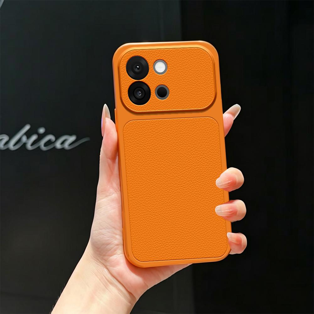 For OnePlus 13T Lambskin Series Skin Feel Shockproof Phone Case(Orange)